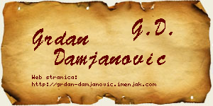 Grdan Damjanović vizit kartica